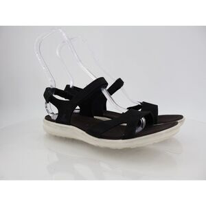 Ecco Cruise II Nubuck Flat Sandal Size 40 9/9.5 Black Wedge Slingback